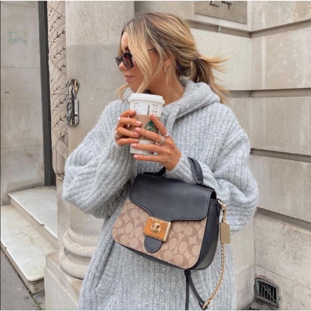 Zara Oversized Knit Sweatshirt in Grey Size XS/S - Picture 6 of 12